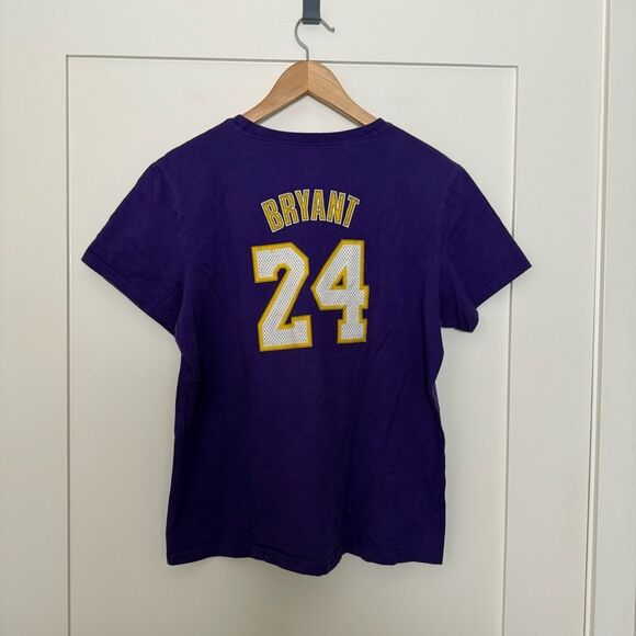 Kobe Bryant Los Angeles LA Lakers T-Shirt Womens Sz L Adidas #24 Purple NBA - Picture 4 of 9